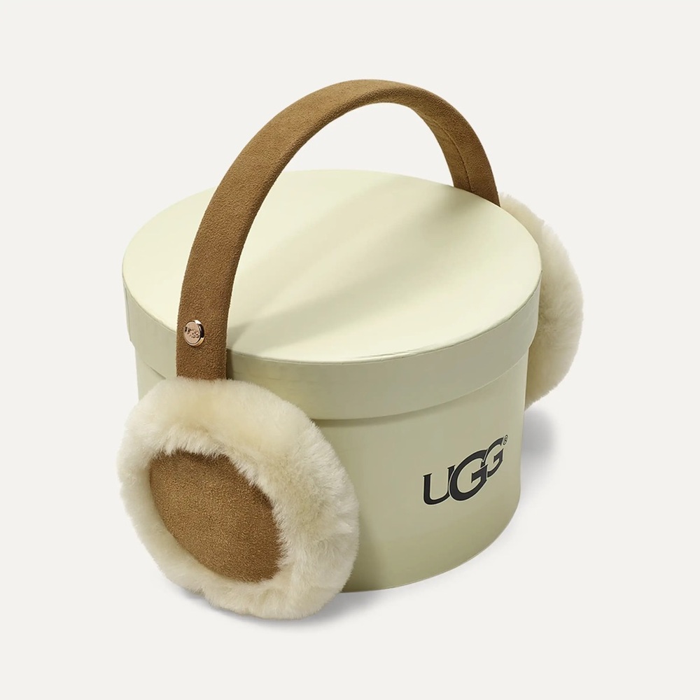 ♥️UGG Earmuffs / Genuine Leather Shearling Sheepskin Trim